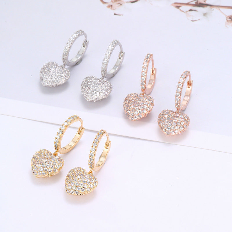 Personalized wild copper zirconium diamond earrings