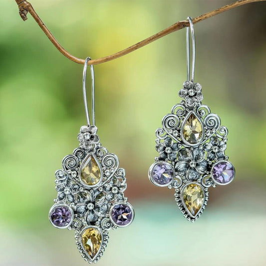 Retro Ethnic Style Carved Water Drop Pear-shaped Earrings