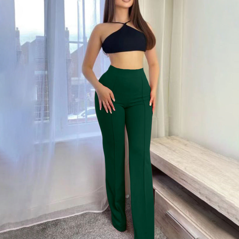 Hot Selling Casual Pants New Fashionable Slim Fit High Waist Wide Leg Women's Pants