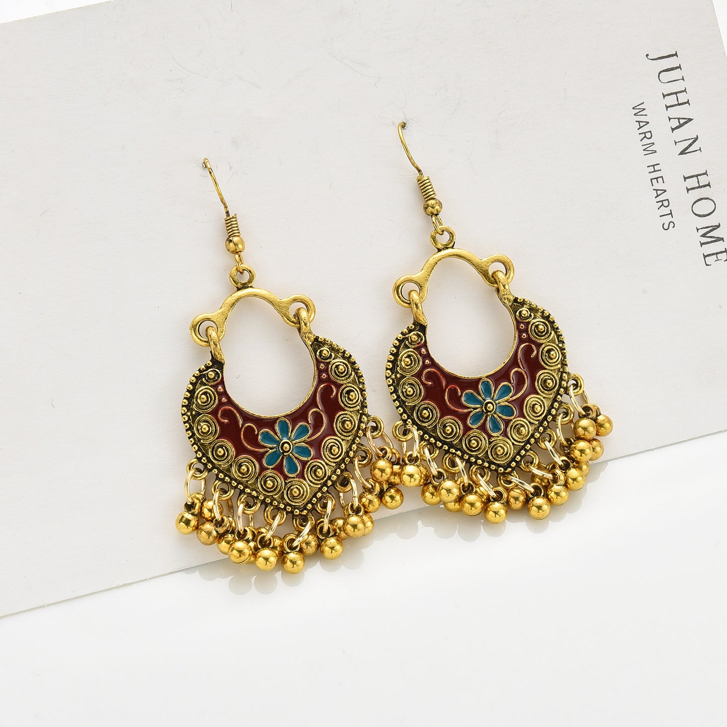 Environmentally Friendly Alloy Ethnic Style Bell Tassel Earrings