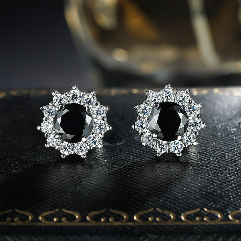 Snowflake Diamond Zircon Stud Earrings Fashion Simple Women