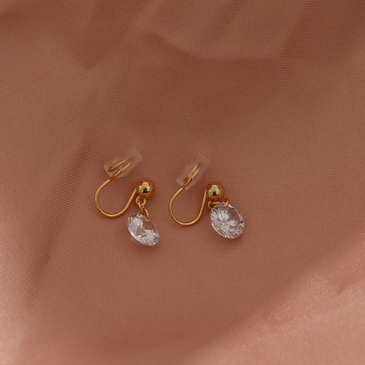 South Korea Elegant Zircon Super Simple Temperament S925 Silver Ear Studs Earrings Female