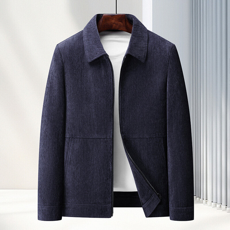 Men's Jacket Lapel Casual Coat Middle-aged Shirt