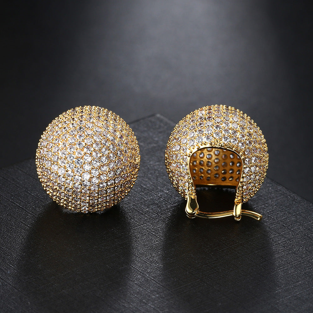 Micro Inlaid Zirconium Ball Copper-plated Gold Ear Clip