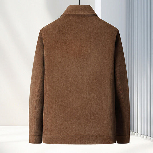 Men's Jacket Lapel Casual Coat Middle-aged Shirt