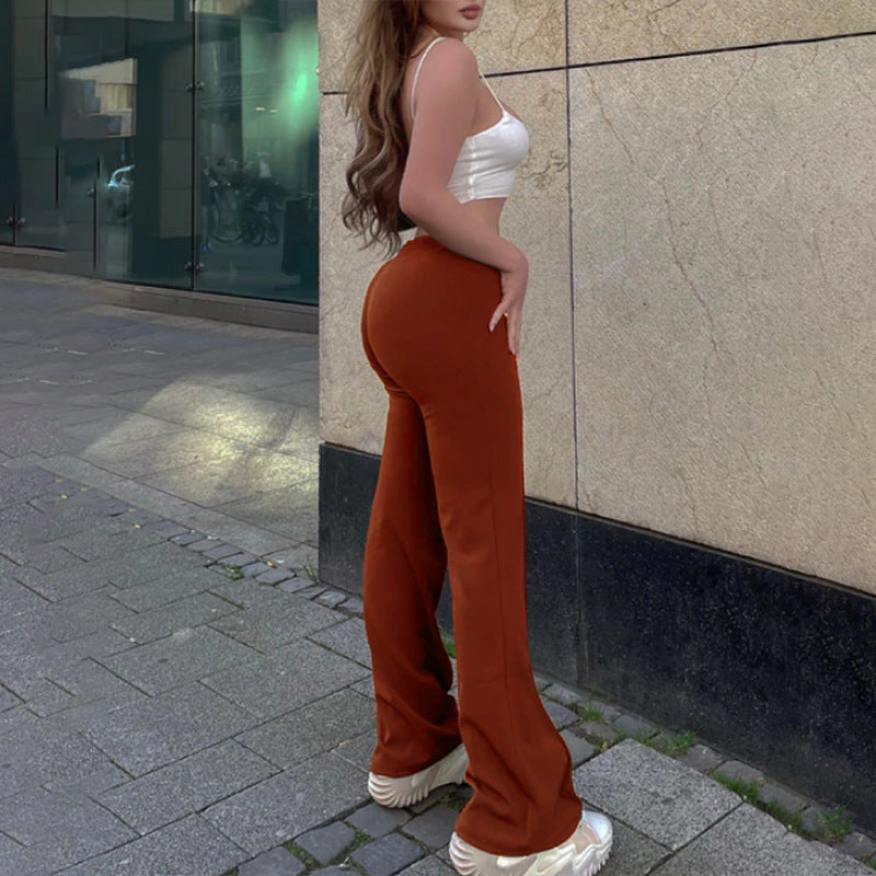 Hot Selling Casual Pants New Fashionable Slim Fit High Waist Wide Leg Women's Pants