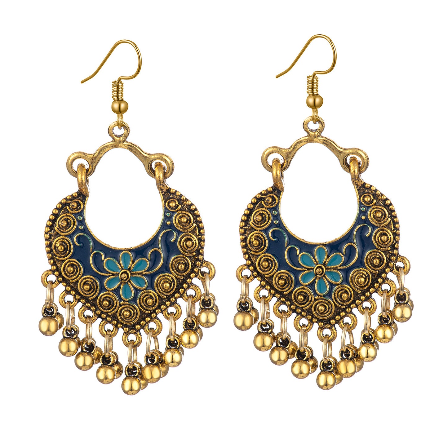 Environmentally Friendly Alloy Ethnic Style Bell Tassel Earrings