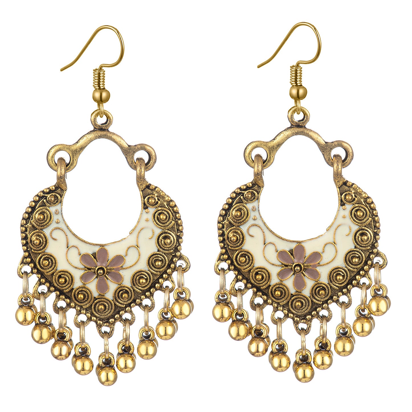 Environmentally Friendly Alloy Ethnic Style Bell Tassel Earrings