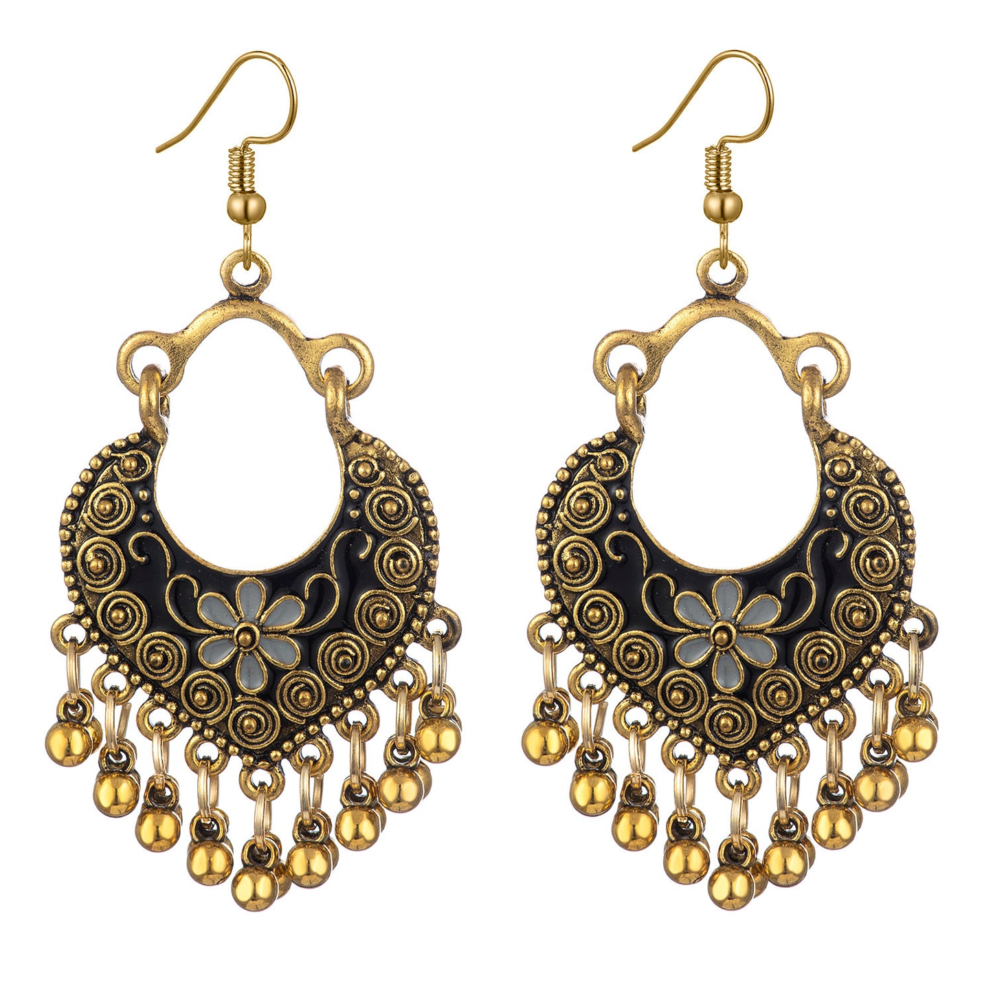Environmentally Friendly Alloy Ethnic Style Bell Tassel Earrings