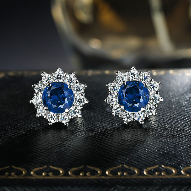 Snowflake Diamond Zircon Stud Earrings Fashion Simple Women