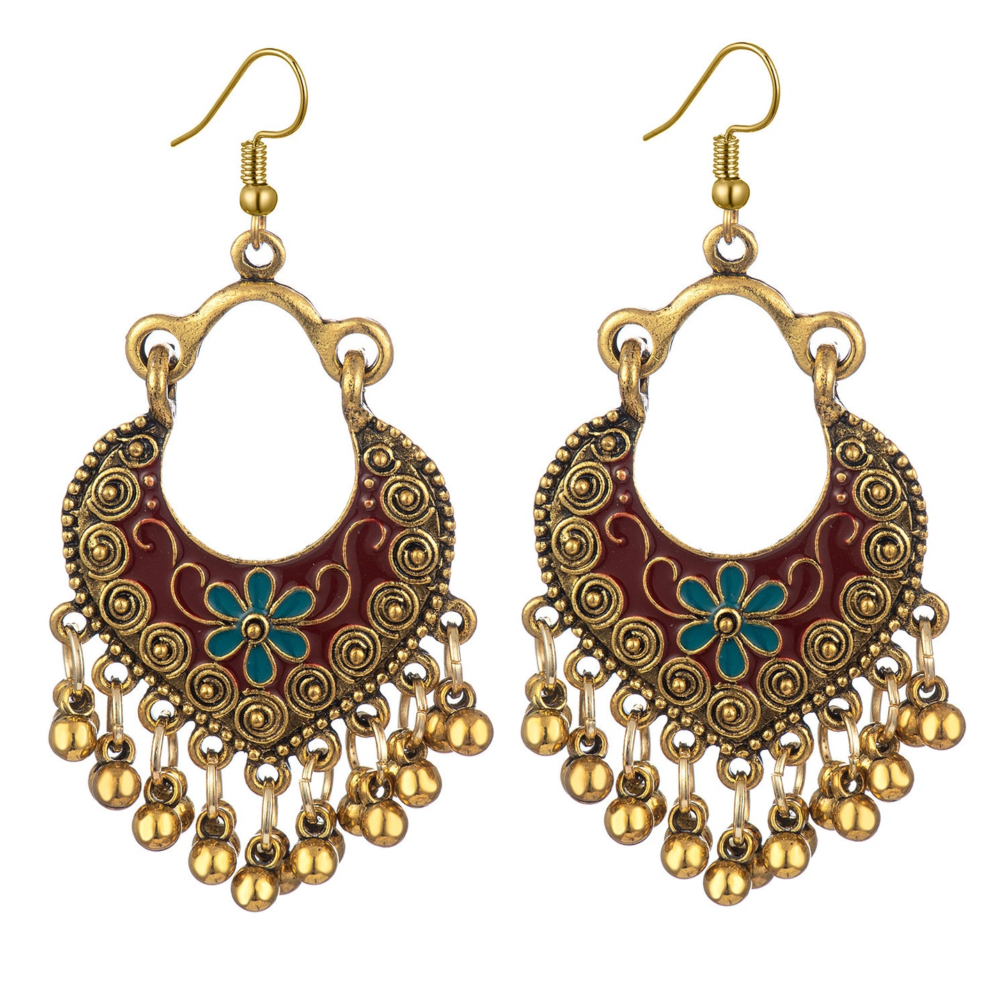 Environmentally Friendly Alloy Ethnic Style Bell Tassel Earrings